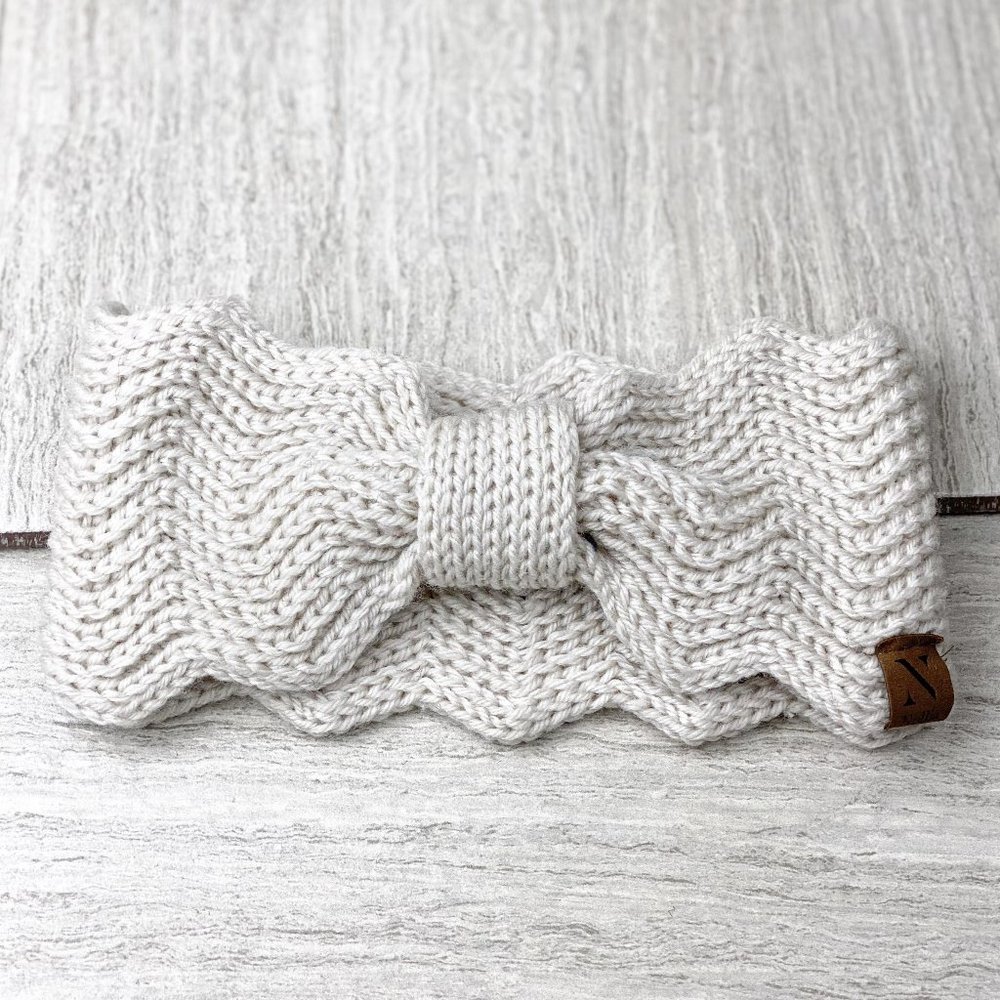 Women's Beige Knotted Head Warmer